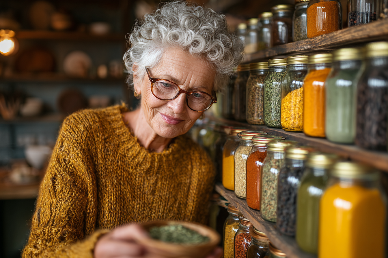 Активна жінка середнього віку займається йогою на природі